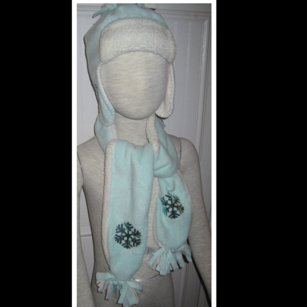 Gap Kids Sherpa Fleece Trapper Hat & Scarf Set NEW